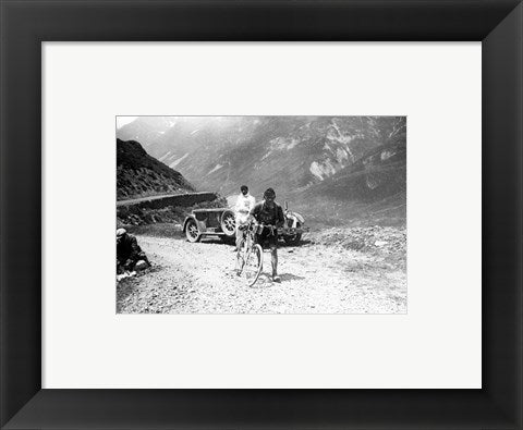 Framed Art The Belgian Maurice Geldhof is climbing part of the Aubisque on foot. Tour de France 1928 Wall Decor 18x24 Artwork