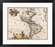 1658 Visscher Map of North America and South America 1658