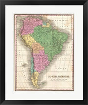 1827 Finley Map of South America