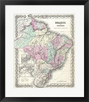1855 Colton Map of Brazil 1855
