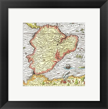 Framed Art Map of South America 1575 Wall Decor 18x24 Artwork