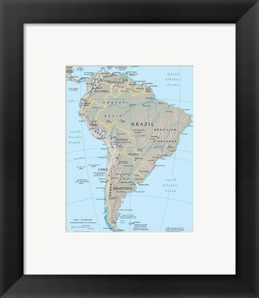 Framed Art South America Wall Decor 18x24 Artwork