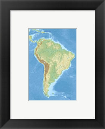 South America relief location map