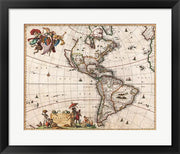 1658 Visscher Map of North America and South America