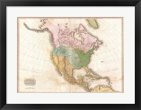 1818 Pinkerton Map of North America