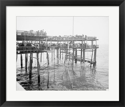 Framed Art Hauling the Nets, Young's Pier, Atlantic City, NJ Wall Decor 18x24 Artwork