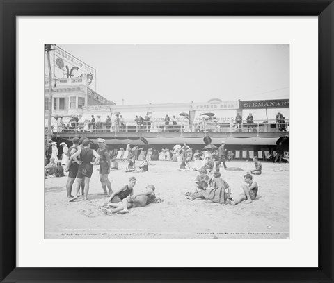 Framed Art Frame Art Boardwalk from the beach, Atlantic City, NJ Wall Decor 18x24 Artwork