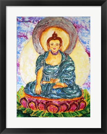 Framed Art Meditating On A Lotus by Natalie Talocci Wall Decor 18x24 Artwork