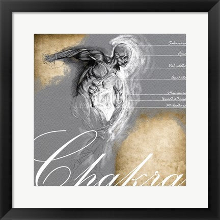 Framed Art Seven Chakra Points Wall Decor 18x24 Artwork