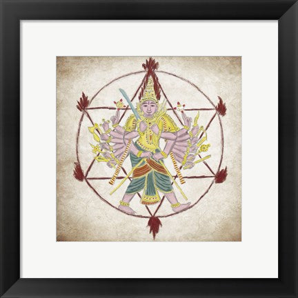 Framed Art Chakra Ayudhapurusha Framed Art for your Home Wall Decor 18x24 Artwork