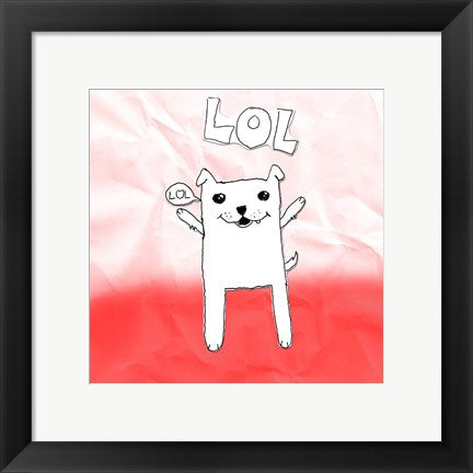 Framed Art LOL Cat by Tyler Kearns Wall Decor 18x24 Artwork