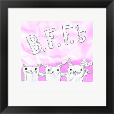 Framed Art BFF Cats by Tyler Kearns Wall Decor 18x24 Artwork