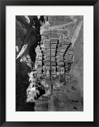 Framed Art Frame Art Dam structure as seen from skip on 150-ton cableway. View is made on center line of structure from elevation 1000 Wall Decor 18x24 Artwork