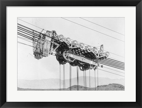 Framed Art Frame Art Detail of carriage of permanent 150-ton cableway at Boulder Dam Wall Decor 18x24 Artwork