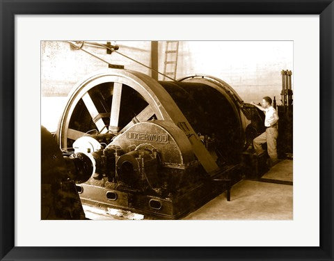 Framed Art Frame Art Detail of endless conveyor drum, 150-ton cableway hoist house Wall Decor 18x24 Artwork