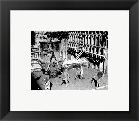 Framed Art Concrete workers on the Hoover dam Wall Decor 18x24 Artwork