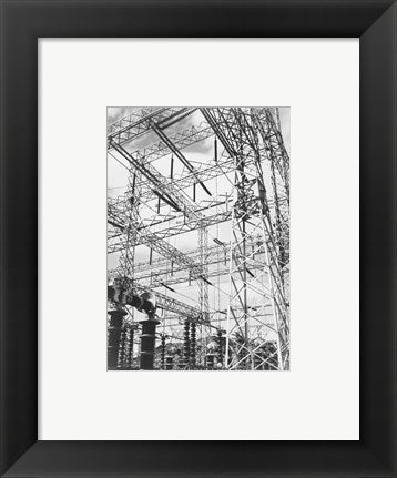 Framed Art Photograph Looking Up at Wires of the Boulder Dam Power Units, 1941 Wall Decor 18x24 Artwork