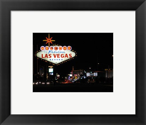 Framed Art Welcome To Vegas sign Wall Decor 18x24 Artwork