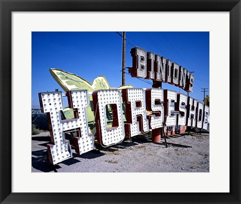 Framed Art Frame Art Binion's Horseshoe Casino sign at Neon Boneyard, Las Vegas Wall Decor 18x24 Artwork