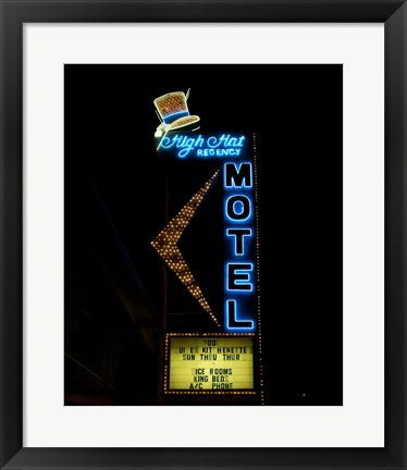 Framed Art High Hat historic motel, Las Vegas, Nevada Wall Decor 18x24 Artwork