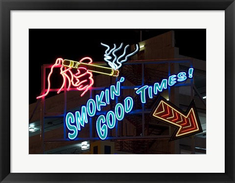 Framed Art Old Motels and Historic Neon Art, Las Vegas Wall Decor 18x24 Artwork