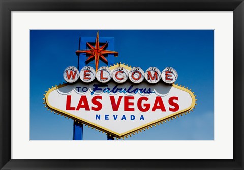 Framed Art Sign in daytime, Las Vegas, Nevada Wall Decor 18x24 Artwork