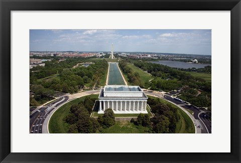 Framed Art Ariel view of the Lincoln Memorial Wall Decor 18x24 Artwork