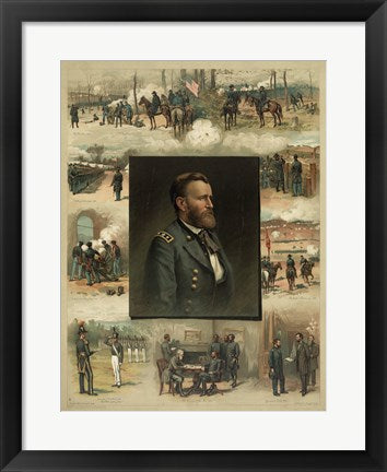 Framed Art Frame Art Civil War Grant from West Point to Appomattox Wall Decor 18x24 Artwork