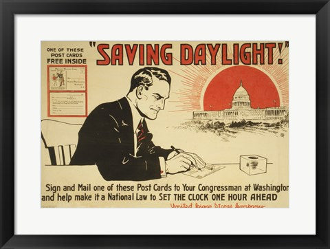 Framed Art Daylight savings time Framed Art for your Home Wall Decor 18x24 Artwork