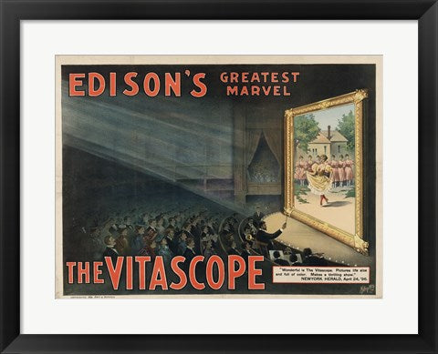 Framed Art Edisons Vitascope Framed Art for your Home Wall Decor 18x24 Artwork