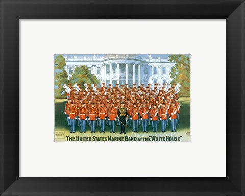 Framed Art Marine Band at the White house Wall Decor 18x24 Artwork