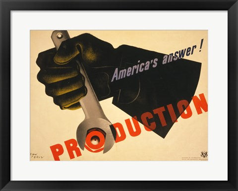 Framed Art Production poster WW1 Wall Decor 18x24 Artwork