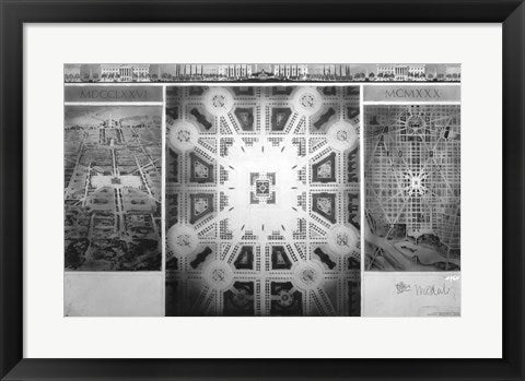 Framed Art Proposed drawing for Independence Square, Washington Memorial III Wall Decor 18x24 Artwork