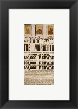 Framed Art Wanted Poster Wall Decor 18x24 Artwork