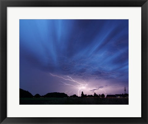 Framed Art Lightning strike Germany Wall Decor 18x24 Artwork