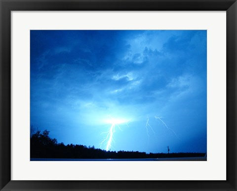 Framed Art Lightning Over Edson Wall Decor 18x24 Artwork