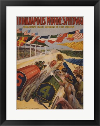 Framed Art Indianapolis Motor Speedway Wall Decor 18x24 Artwork