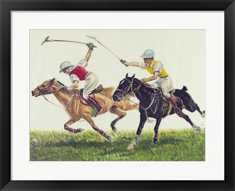 Framed Art Polo action Wall Decor 18x24 Artwork