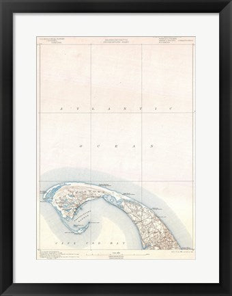 Framed Art Frame Art 1900 U.S. Geological Survey Map of Provincetown, Cape Cod, Massachusetts 1900 Wall Decor 18x24 Artwork