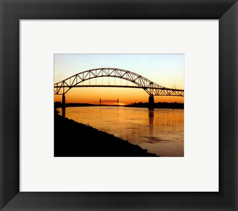 Framed Art The Bourne Bridge over the Cape Cod Canal Wall Decor 18x24 Artwork