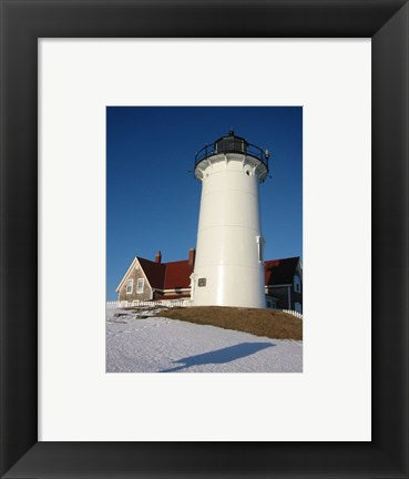 Framed Art Nobska Lighthouse Cape Cod Wall Decor 18x24 Artwork