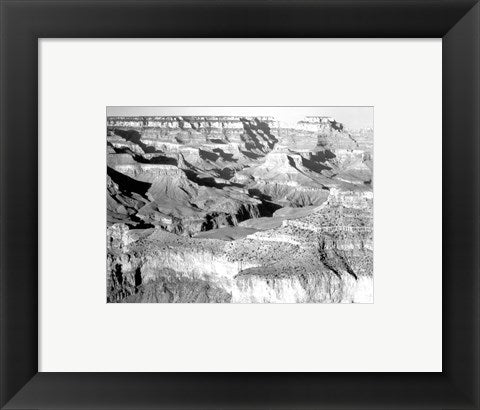 Framed Art Grand Canyon National Park canyon with ravine winding by Ansel Adams Wall Decor 18x24 Artwork