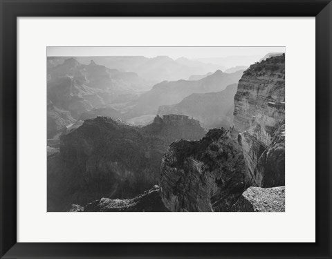 Framed Art View, looking down, Grand Canyon National Park, Arizona, 1933 by Ansel Adams Wall Decor 18x24 Artwork