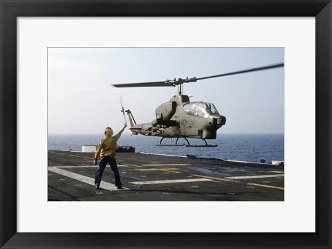 Framed Art AH-1T Sea Cobra helicopter Wall Decor 18x24 Artwork