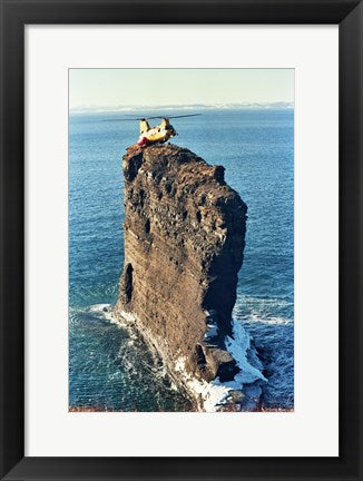 Framed Art Labrador helicopter landing Bell Island Wall Decor 18x24 Artwork