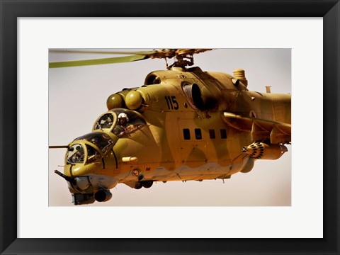 Framed Art Mi-35 Hind helicopter Wall Decor 18x24 Artwork