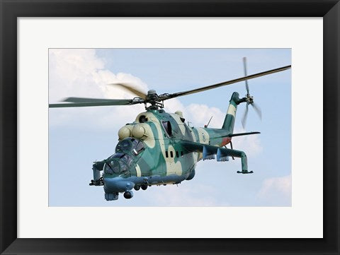 Framed Art Nigerian Mil Mi-35P Wall Decor 18x24 Artwork