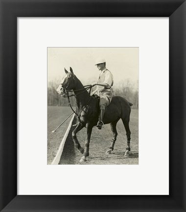 Framed Art M.J. Waterbury, polo player Wall Decor 18x24 Artwork