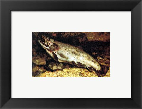 Framed Art Gustave Courbet - The Trout Wall Decor 18x24 Artwork