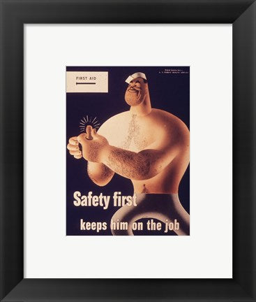 Framed Art Safety First Wall Decor 18x24 Artwork